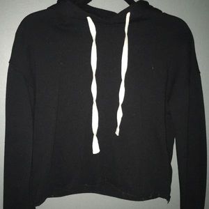 black slightly cropped hoodie